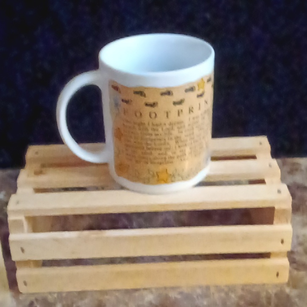 Vintage 1993 Footprints in the Sand Mug